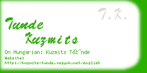 tunde kuzmits business card